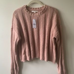 Pacsun Pink/Cream Cropped Sweater